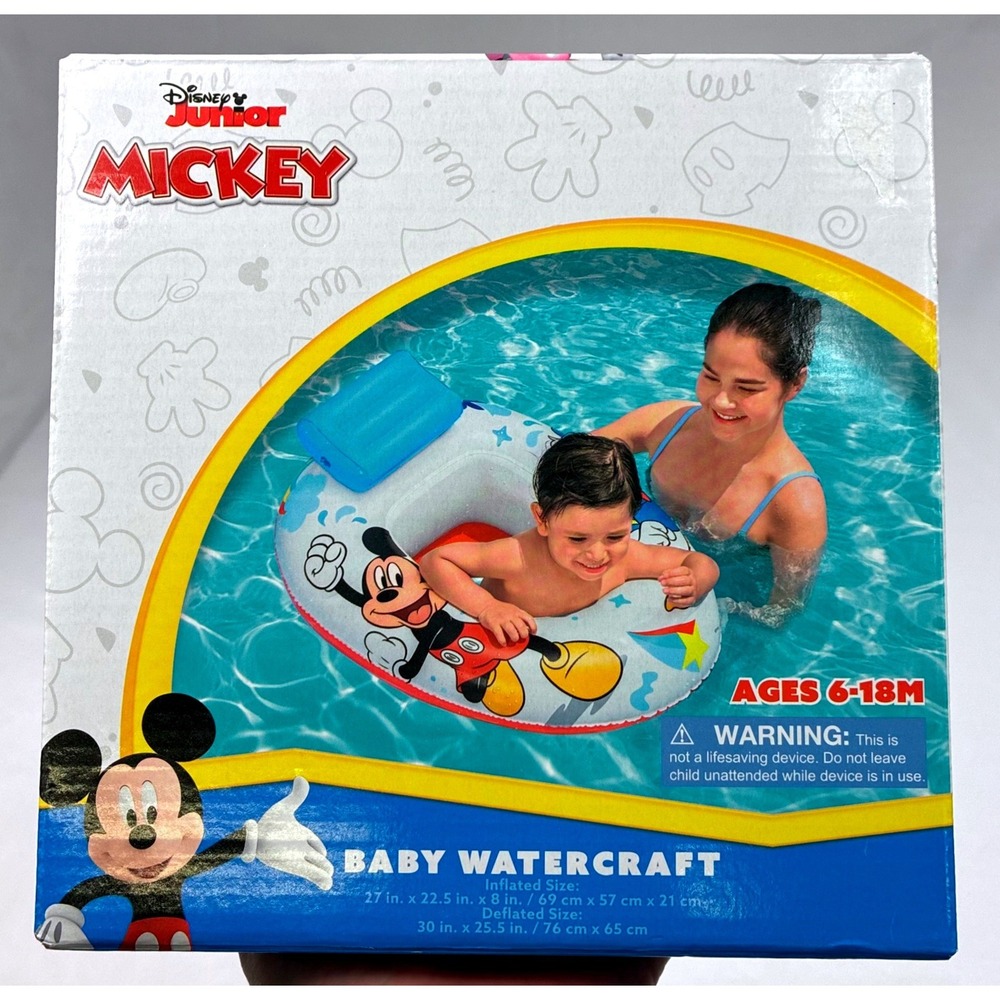 Disney Mickey Mouse‎ Baby Watercraft 6-18M Blue New Inflatable Pool Float